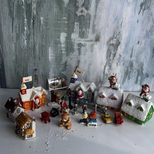 Lote Mixto Casas Pueblo Navidad Vintage Paquete Aa23 - Imagen 1 de 4