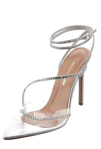 Andrea Wazen Silber Metallic Kristall DASSY SUNSET PVC Knöchel Wickel-Heels EU39/8-8,5 M - Bild 1 von 17