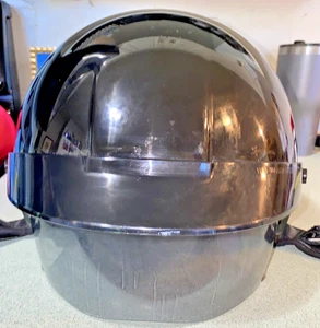 Ladies SMALL Black Harley Davidson HD- S1V Half Helmet w/ Retractable Visor- DOT - Foto 1 di 21