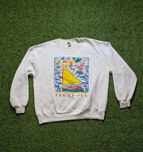 Sudadera de Colección Años 90 Russell Athletic Para Hombres 2XL Cuello Redondo EE. UU. Rehoboth Vela - Imagen 1 de 15