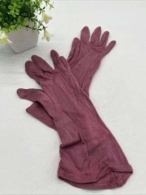 ONA Long Gloves Purple/pink Womens SOFT Size 6.5 Mid Arm MCM Glam Vtg AS IS - Image 1 of 4