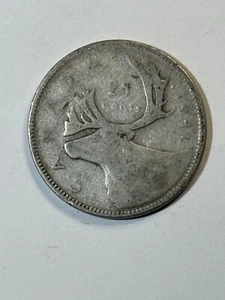 COLLECTABLE 1941 Canada 25 Cent SILVER Coin - Foto 1 di 2