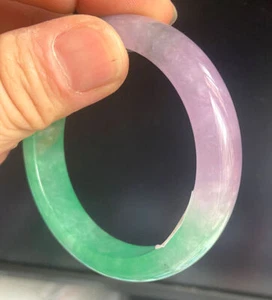 Certified purple 55.5mm Natural Burma A Green Jade jadeite Bangle Bracelet 2366 - Picture 1 of 6
