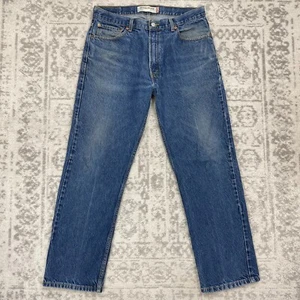 Levis 505 Jeans Men Regular Straight Medium Wash Blue Denim Jeans Size 36x32 - Picture 1 of 6