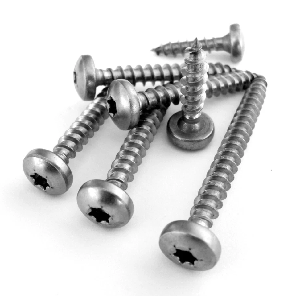 Spanplattenschrauben Linsenkopf TX Edelstahl VA DIN 9045 Rundkopf Holzschrauben  - Bild 1 von 3