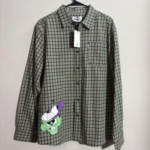 NEW MEN’S BUTTER GOODS BUG OUT PLAID SHIRT FOREST GREEN SIZE EXTRA LARGE XL - Picture 1 of 8