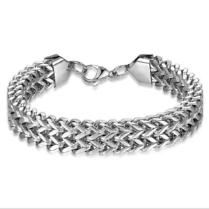 Herren Einzigartiges Gewebtes Armband Edelstahl 8,3 Zoll 0,4 Zoll breit Robust - Bild 1 von 5