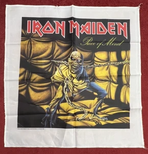 Iron Maiden "Piece of Mind" 1983 Satin Banner Flag Cloth Poster Vintage 80s - Picture 1 of 9