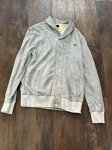 Fred Perry Jersey Mens Cardigan Size Medium 100% Cotton - Picture 1 of 4