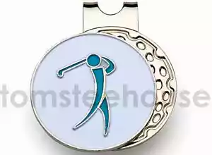 2 x MAGNETIC HAT CLIP with "tomsteehouse" GOLF BALL MARKER - Picture 1 of 5