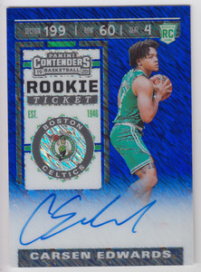 2019/20 PANINI CONTENDERS CARSEN EDWARDS RC ROOKIE TICKET BLUE SHIMMER AUTO /20