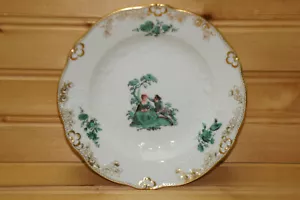 Meissen Green Watteau #6 Bread & Butter Plate, 6 1/8" #3702 - Picture 1 of 10
