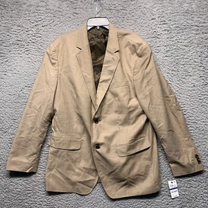 Tasso Elba Mens XL Suit Jacket Blazer Tan Khaki 2 Button Causal Workwear - Picture 1 of 8