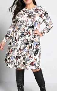 Modcloth Yours Truly Fantasy Print A-line Jersey Dress Size Small - Picture 1 of 11