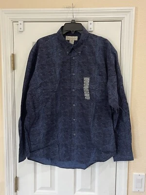 NWT Crossings Men’s Button Up Long Sleeve Blue Shirt Size Large - Image 1 of 4