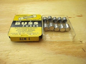 Buss fusibles AGW 4 en 5 paquete DE COLECCIÓN estaño década de 1950 OEM tipo tubo de vidrio NUEVO DE LOTE ANTIGUO! - Imagen 1 de 1