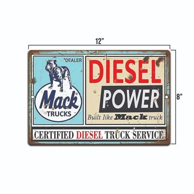 VINTAGE looking Mack Truck Diesel Service 8X12 Rustic METAL NOVELTY  SIGN - Image 1 of 4
