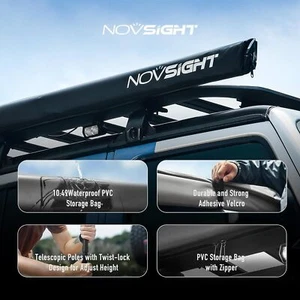 Car Side Awning Rooftop Pull Out Tent 420D Shelter Shade For SUV Camping Travel - Picture 1 of 13