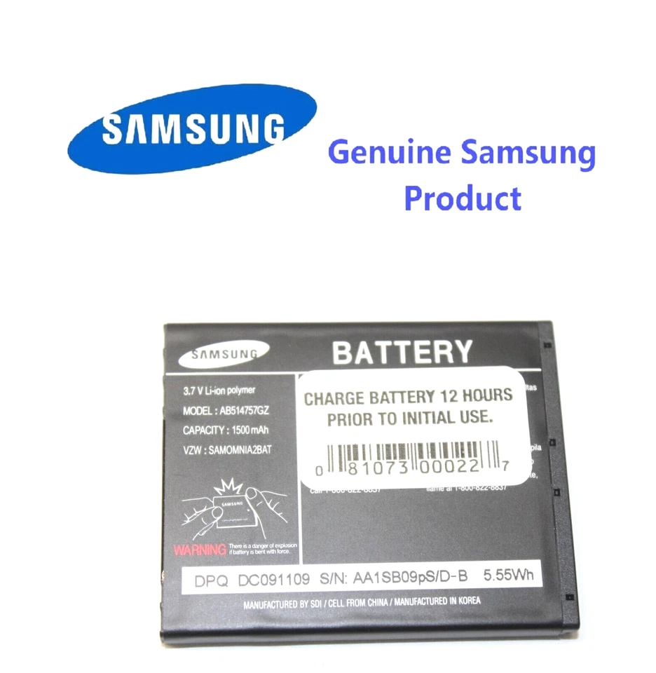 Batería de polímero de iones de litio de repuesto Samsung AB514757GZ 3,7 V 1500 mAh para SCH-i920 Foto 1 de 1