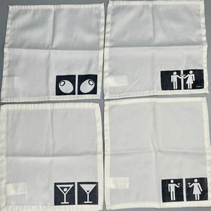 Pier 1 4er Set Cocktail Servietten 10" schwarz und weiß Baumwolle Polyester - Bild 1 von 4