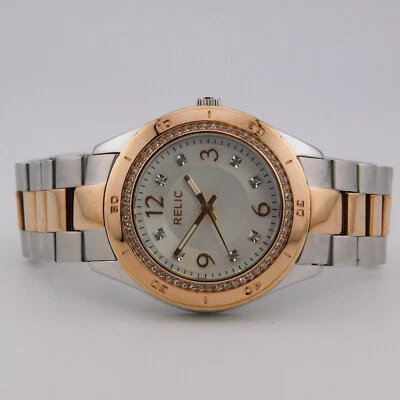 Reloj para mujer RELIC ZR11925 todo acero inoxidable cuarzo analógico talla Batería Nueva 6 3/4" Foto 1 de 4