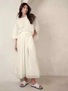 BANANA REPUBLIC Kleid Eliana Baumwolle Seide xs magnolia white #882665 NEU - Bild 1 von 2