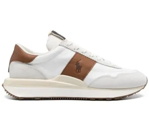 Polo Ralph Lauren Z4891 Mens White Train 89 Suede-Paneled Sneaker Size 10 M - Picture 1 of 8