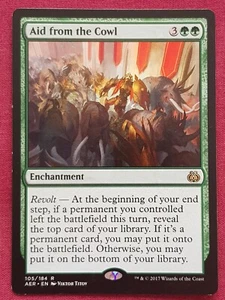 Magic The Gathering AETHER REVOLT AID FROM THE COWL green card MTG - Picture 1 of 2