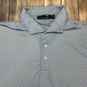 RLX Ralph Lauren Golf Polo Performance Stretch Shirt XL Men Blue Print Pattern - Picture 1 of 8