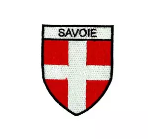 Flaggenaufnäher Schild Souvenireisen / Nähabzeichen Rucksack Ski Savoyen Savoyen Frankreich - Bild 1 von 1