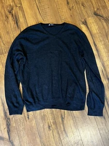 Maglione casual J Crew cashmere scollo a V grigio uomo grande - Foto 1 di 4