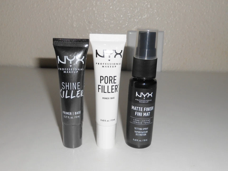 NYX Lot of 3 - Shine Killer Primer, Pore Filler, & Matte Finish Setting Spray - Image 1 of 1