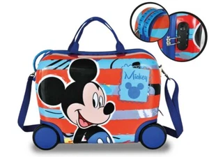 TROLLEY DA VIAGGIO CAVALCABILE RIGIDO DISNEY TOPOLINO CON RUOTE E TRACOLLA - Foto 1 di 1