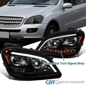 Se adapta a 06-08 Benz W164 ML350 ML500 negro perla LED faros proyectores secuenciales - Imagen 1 de 8