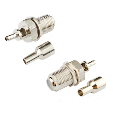 50pcs F Crimp Female Bulkhead Connector for RG179 RG174 RG178 RG316 LMR100 1.13 - Image 1 of 3