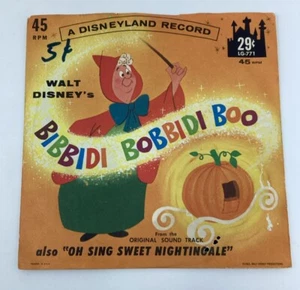 Disneyland - LITTLE GEM RECORD, 45RPM, "Bibbidi Bobbidi Boo" 1963, LG-771, VG - Picture 1 of 5