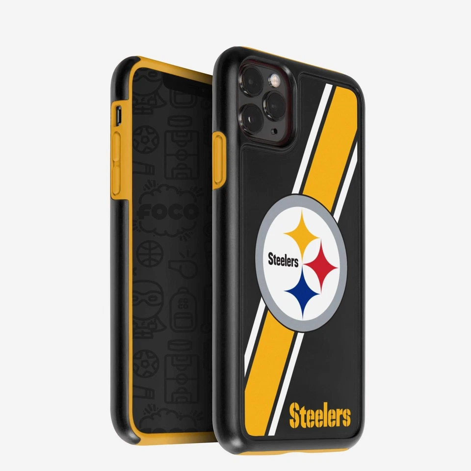 Funda híbrida doble FOCO NFL Pittsburgh Steelers para Apple iPhone 11 Pro, XS y X Foto 1 de 1