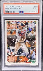 ๐ฅ๐ฅ SSP ๐ฅ๐ฅ 2023 Topps Holiday Gunner Henderson RC Orioles PSA 9 ๐ฅ๐ฅ - Picture 1 of 2