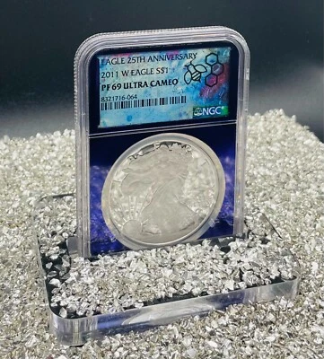 Proof 2011 W $1 Silver Eagle NGC PF69UC Purple TraderBea Private Issue Spotless! - Изображение 1 из 4