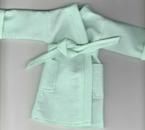 Solid Light Green Colored Flannel Robe That Fits Ken/Barbie and Elf Doll R4 - Picture 1 of 1