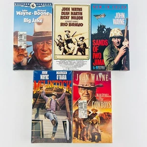 John Wayne 5 VHS Lot McLintock, Rio Bravo, Big Jake, Cowboys, Sands Of Iwo Jima - Picture 1 of 2