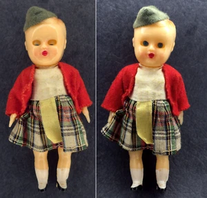 C1950-60s Vintage Scottish Miniature Doll 4" Sleepy Sleep Eye Toy Hong Kong 555 - Picture 1 of 7