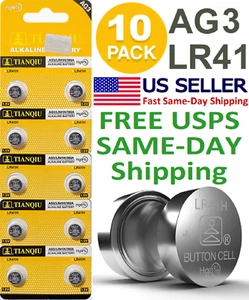 10 pack *2027* AG3 LR41 GP92A SR736 192 LR392 SR41W 392 V3GA LR736 1.5V Battery - Picture 1 of 2