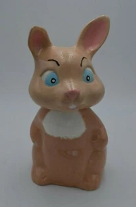 Vintage Ceramic Tan Rabbit w/ Blue Eyes - Pink Ears - White Tail and Chest - Picture 1 of 6