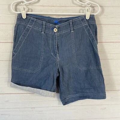 Tommy Bahama Mujer 9" Vidrio Marino Lino Bermudas Pantalones Cortos Talla 2 Azul Bolsillos 29x9 Nuevo Foto 1 de 4