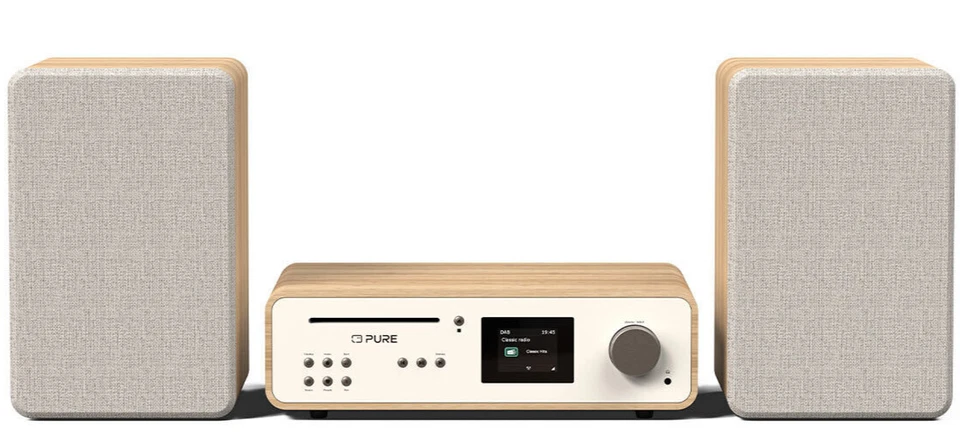 PURE CLASSIC C-D6 STEREO SYSTEM COTTON WHITE/OAK CD/DAB/BLUETOOTH