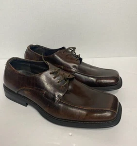 CLAIBORNE CONCEPTS men's lace up low heel brown oxford dress shoes size 9.5 M - Picture 1 of 5
