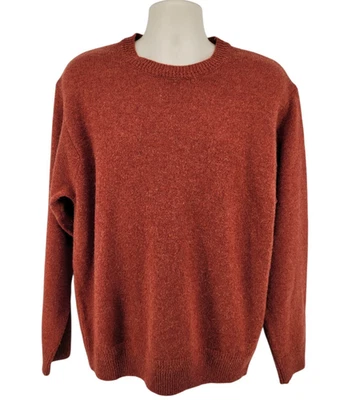Pendleton Shetland Wool Sweater Men’s Large Rust Washable Wool Crewneck Knit - Image 1 of 4