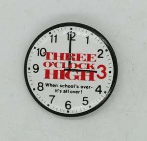 Three O'Clock High (1987) Movie Pinback Button Vintage 1980s Teen Movie - Bild 1 von 4