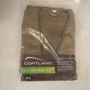 Cortland Fliegenfischen Weste Herren hellbraun leicht robust Aufbewahrungstaschen - Bild 1 von 3